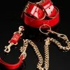 Honey Birdette Bondage Kit Red Liquid Leather -Hot Sale Honey Birdette Store 1.HB Cuffs Red Liquid