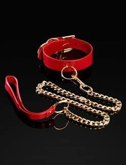 Honey Birdette Bondage Kit Red Liquid Leather -Hot Sale Honey Birdette Store 2.HB Collar Red Liquid L