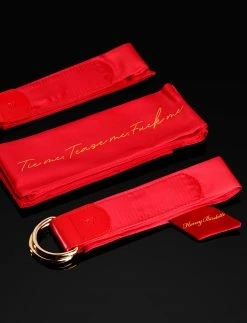 Honey Birdette Bondage Kit Deluxe Red Satin - Tie Me, Tease Me... -Hot Sale Honey Birdette Store 2.HB Red Tie Me Tease Me