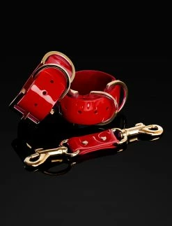 Honey Birdette Bondage Kit Red Liquid Leather -Hot Sale Honey Birdette Store 4.HB Cuffs Red Liquid L2