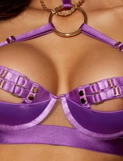 Honey Birdette AU Jasmin Amethyst 3 Piece Set -Hot Sale Honey Birdette Store Jasmin Bra FrontZOOMcopy3