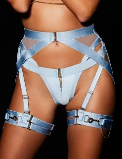 Honey Birdette Kukuro Baby Blue Garter Belt