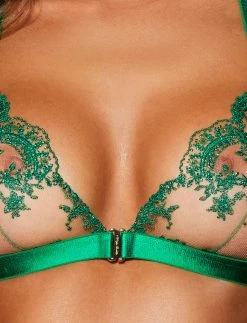 Honey Birdette Laura Emerald Bralette -Hot Sale Honey Birdette Store LauraEmerald Bralette Front ZOOMcopy