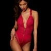 Honey Birdette US Linda C Raspberry Bodysuit -Hot Sale Honey Birdette Store LindaC Bodysuit Frontcopy