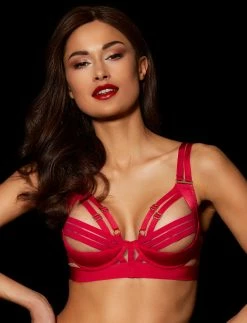 Honey Birdette AU Linda C Raspberry 3 Piece Set -Hot Sale Honey Birdette Store LindaC Bra Front5copy2