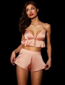 Honey Birdette Melissa Blush Loungewear Bralette -Hot Sale Honey Birdette Store Melissa Bralette Short Frontcopy