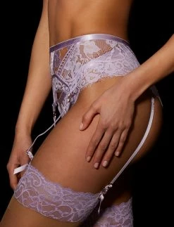 Honey Birdette AU Molly Lilac Bustier Set -Hot Sale Honey Birdette Store Molly Brief Suspender Sidecopy