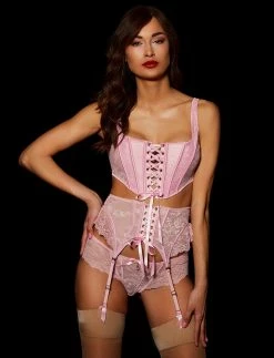 Honey Birdette Rebecca Sweet Pink Corset Set