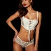 Honey Birdette AU Rebecca Ivory Corset & Bottoms Set -Hot Sale Honey Birdette Store Rebecca Corset Brief Frontcopy2