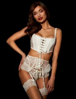 Honey Birdette AU Rebecca Ivory 3 Piece Corset Set