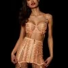 Honey Birdette AU Shannon Waspie 3 Piece Set -Hot Sale Honey Birdette Store Shannon Bra Thong Waspie Frontcopy