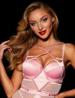 Honey Birdette AU Shibari Pink Bodysuit Set -Hot Sale Honey Birdette Store Shibari Bodysuit Frontcopy5